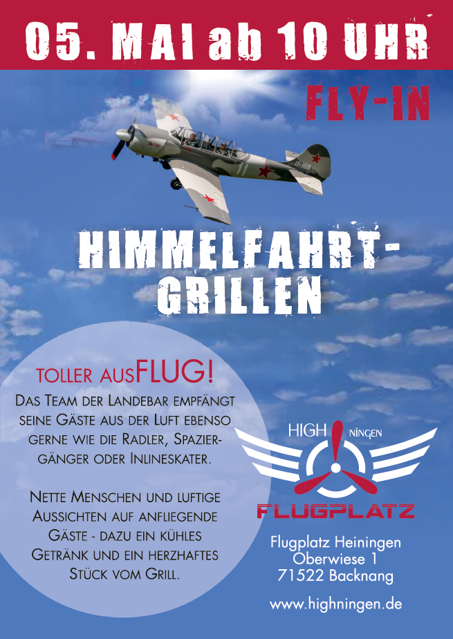 Vatertags FLY - IN und Himmelfahrt - Grillen