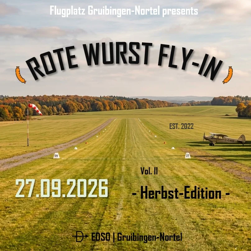 Rote-Wurst-Fly-In auf dem Nortel am Sonntag, 27.09.2026 - Herbst-Edition