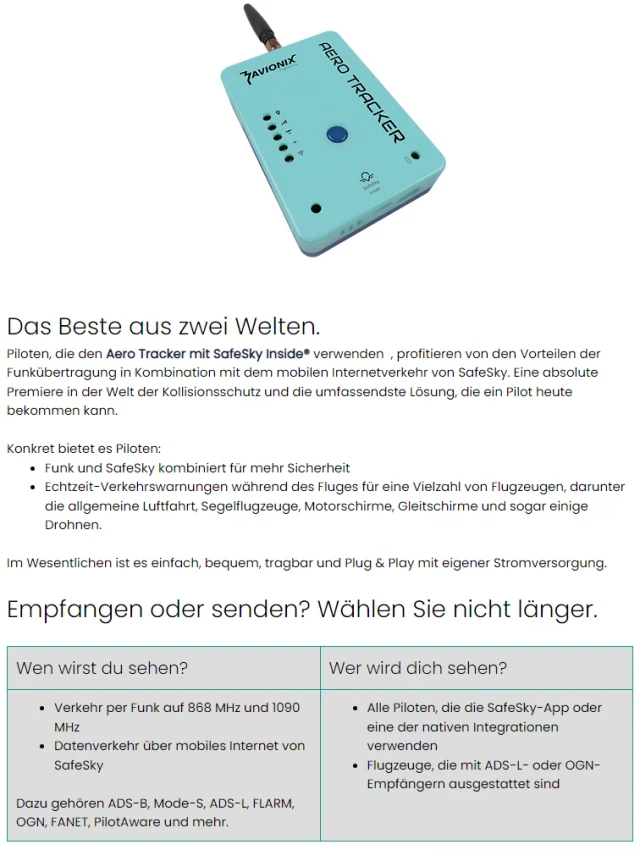 AERO TRACKER von Avionix.